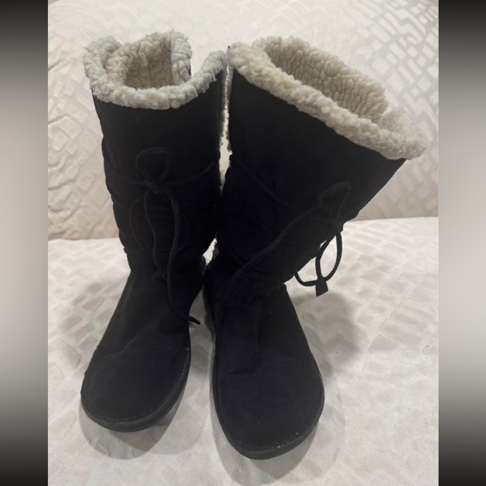 Airwalk Lace-Up Winter Boots with Shearling Trim Y2K 8.5